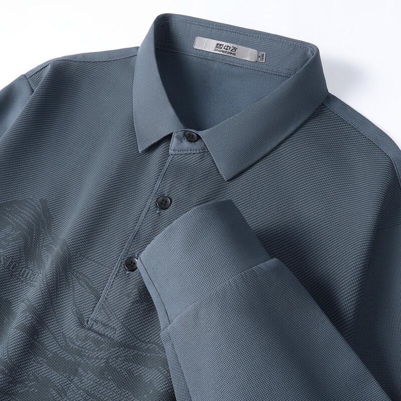 SNOWFLYING Men's Long Sleeve Business Casual Polo Shirt