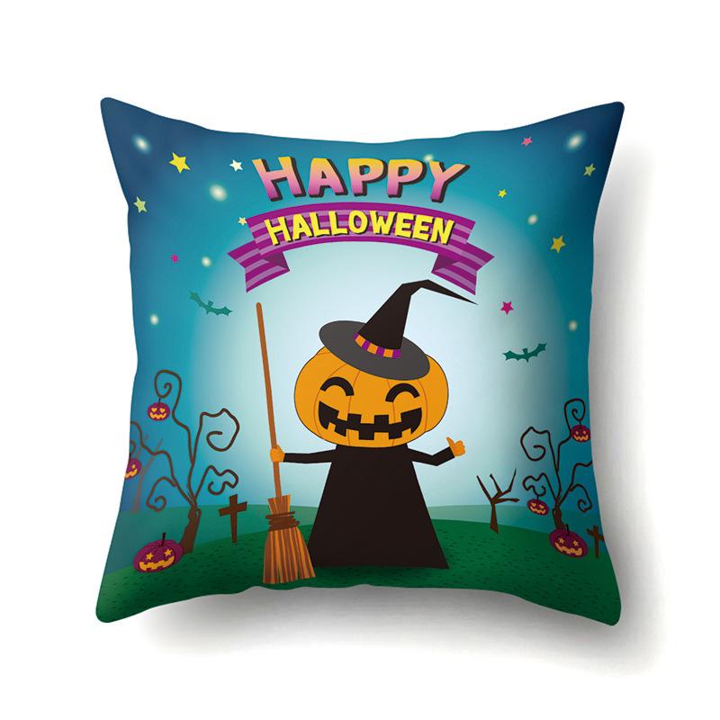 Halloween Polyester Kissenbezug Auto Lendenkissen Kürbis Sofa Kissenbezug Heim Wohnzimmer Kissenbezug