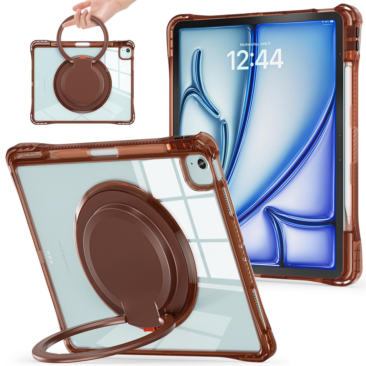 

Для iPad Air 13 (2025)/(2024)/Про 12.9 (2022)/(2021 рік)/(2020)/(2018 р) Чохол з поворотною підставкою PC+TPU+Акрилова накладка для планшета Chocolate Color