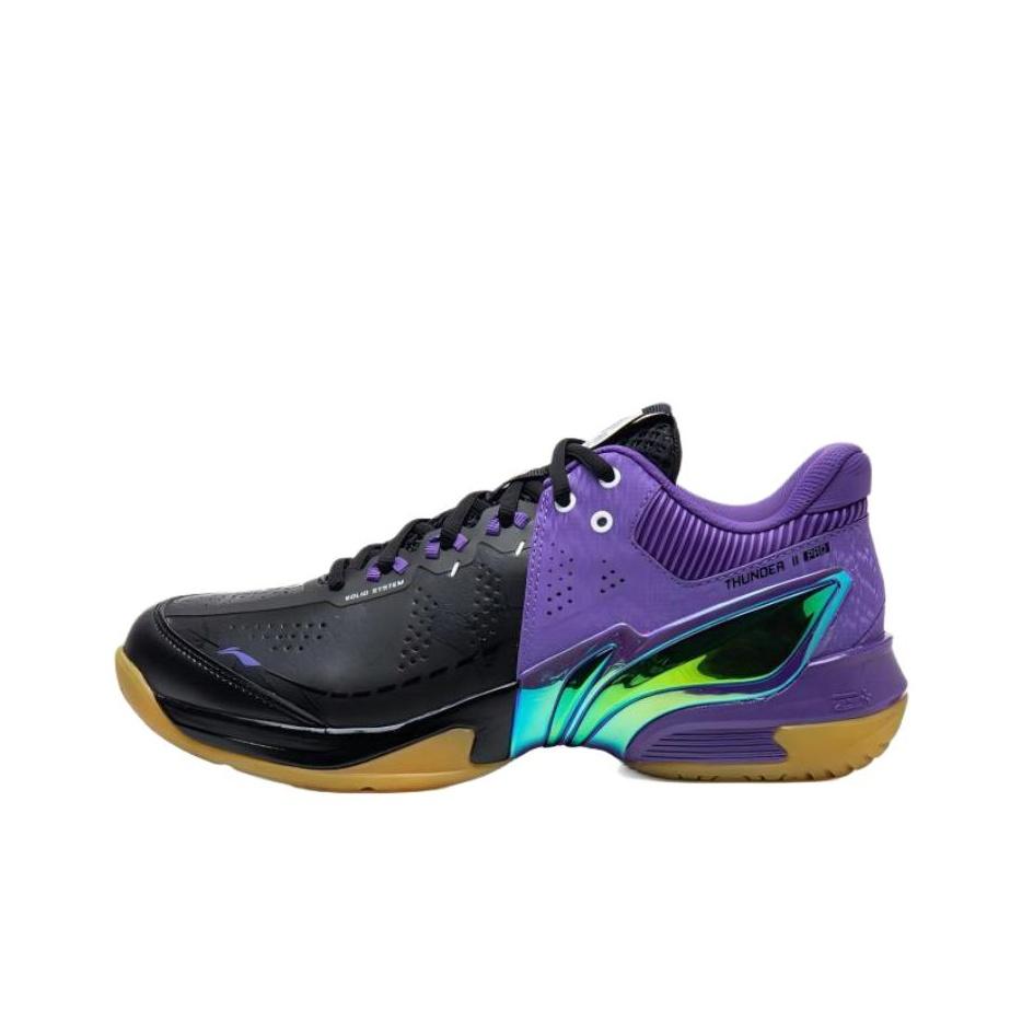 Li Ning Badminton Collection Thunder II PRO Synthetic Leather, Textile Coverage Support Badminton Shoes Unisex AYAW001-2