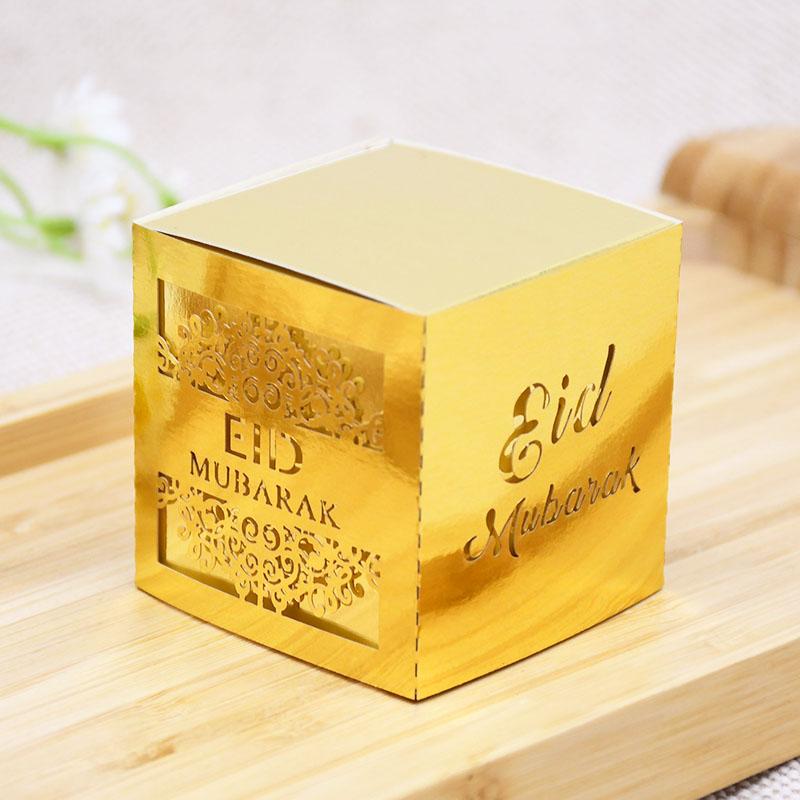5/10pcs Eid Mubarak Chocolate Candy Box Ramadan Kareem Favor Gift Box Islamic Muslim Festival Happy Al-Fitr Eid Party Supplies