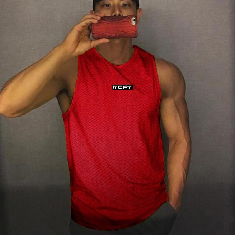 Muscleguys Men’s Professional Gym Bodybuilding Tank Top Breathable Comfortable Sleeveless T-shirt Fitness Vest Skin-friendly Soft Singlet