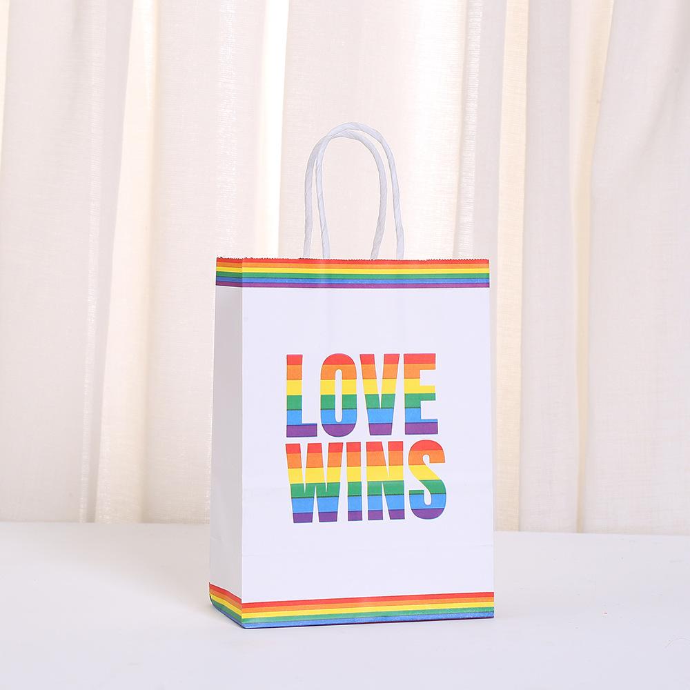 StoBag, Pride Rainbow Gift Reusable Paper Bags Vibrant Party Favors Perfect for Pride Month Celebrations Events