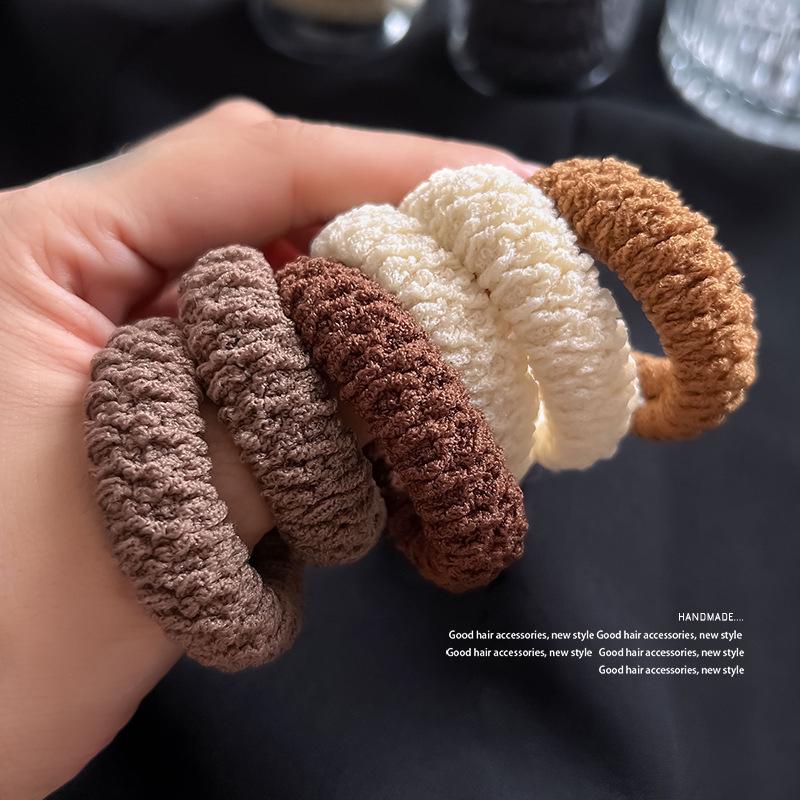 Enhanced Winter Terry Cloth Hair Ties: High Elasticity, Thickened, Versatile