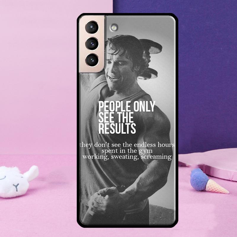 Workout Motivation Fitness Gym Quotes Phone Case For Samsung Galaxy S25 Ultra S24 Ultra S9 S10 S20 S21 S22 Plus S23 S24 FE Cover