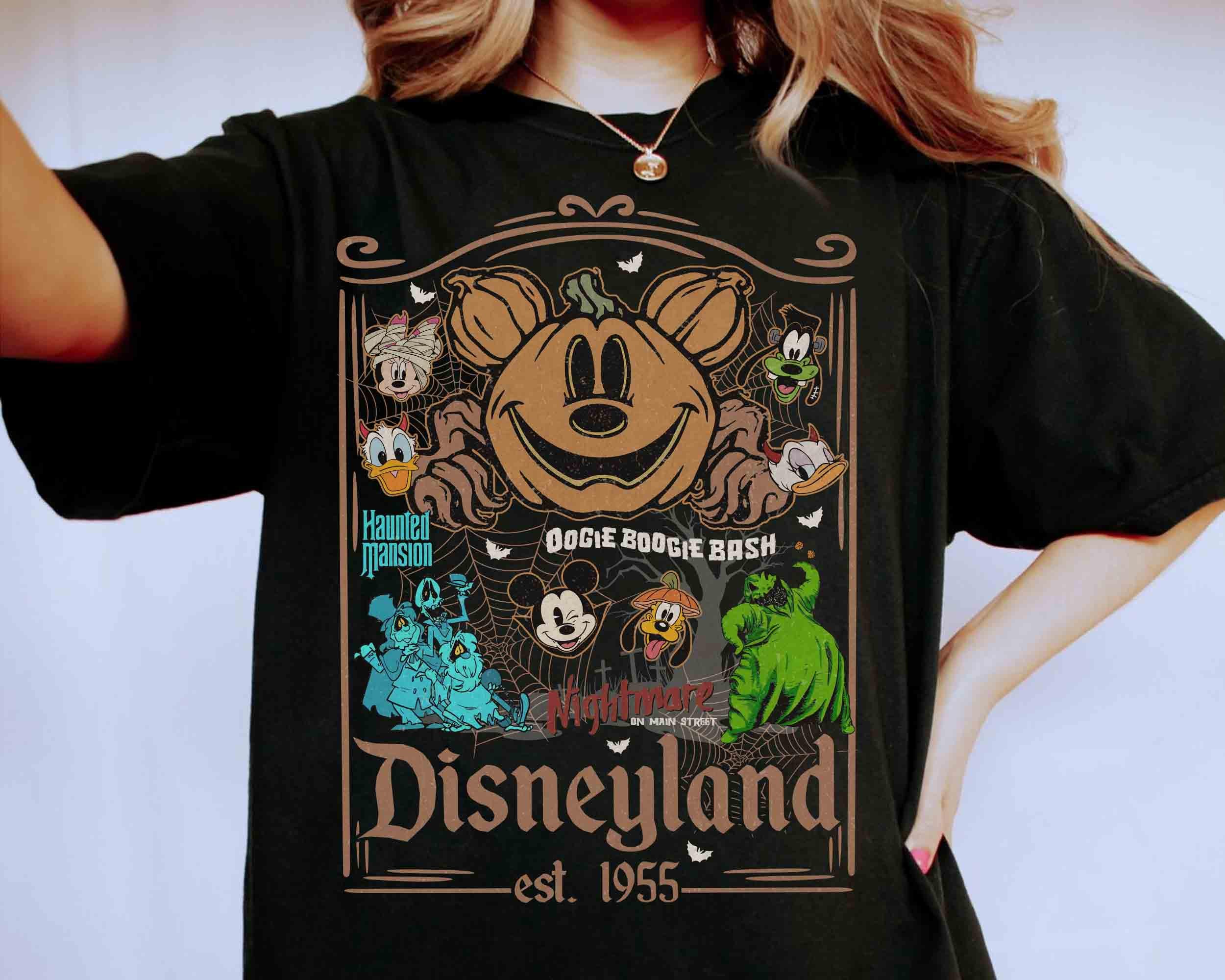 Vintage Mickey Disneyland Est 1955 Halloween Shirt Oogie Boogie Bash 2025 Tee Nightmare on Main Street S