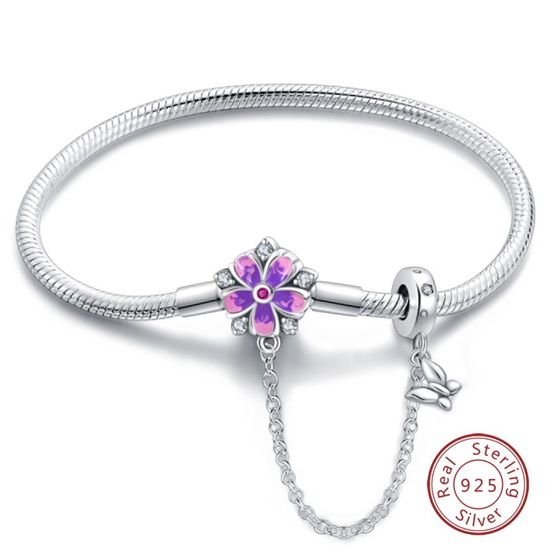 925 Silver Forever Love Peach Heart Bracelets Star Moon Airplane Earth Bracelets For Women Fit DIY Charms Party Jewelry