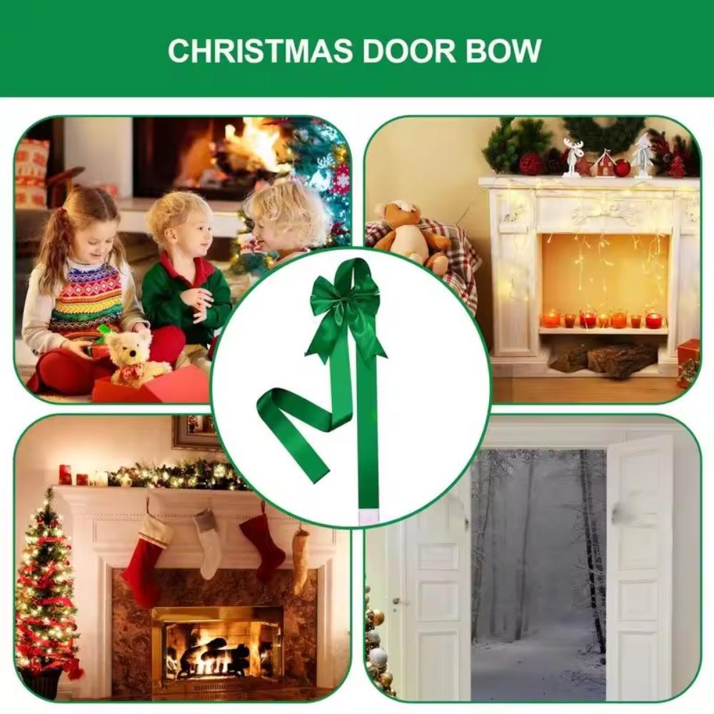 Large Size Christmas Cabinet Door Ribbon Bow Green/Red Window Bow Gift Wrapping Bow Wedding