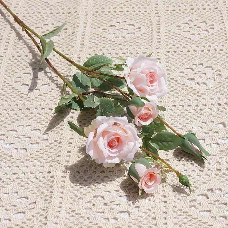 

Букет из искусственных роз, украшение для гостиной, цветы, свадебный садовый комплект скатертей, искусственные цветы One Size