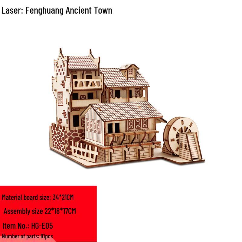 Popular Handmade 3D Wooden Cathedral Puzzle - Creative, Educational Toy for Kids