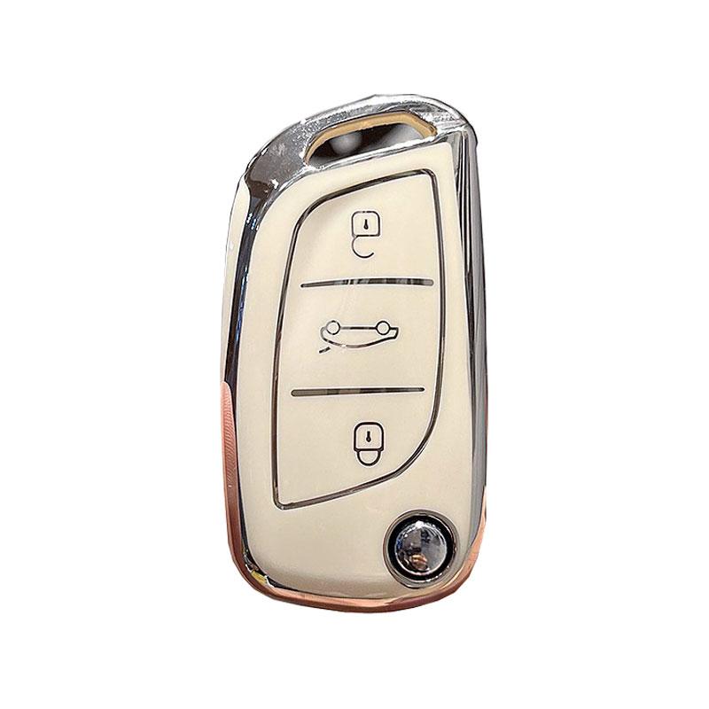 Tpu Car Key Case Remote Fobs Cover Keychain Holder Auto Accessory For Citroen Ds4 C4 C-Elysee Peugeot 207 307 308