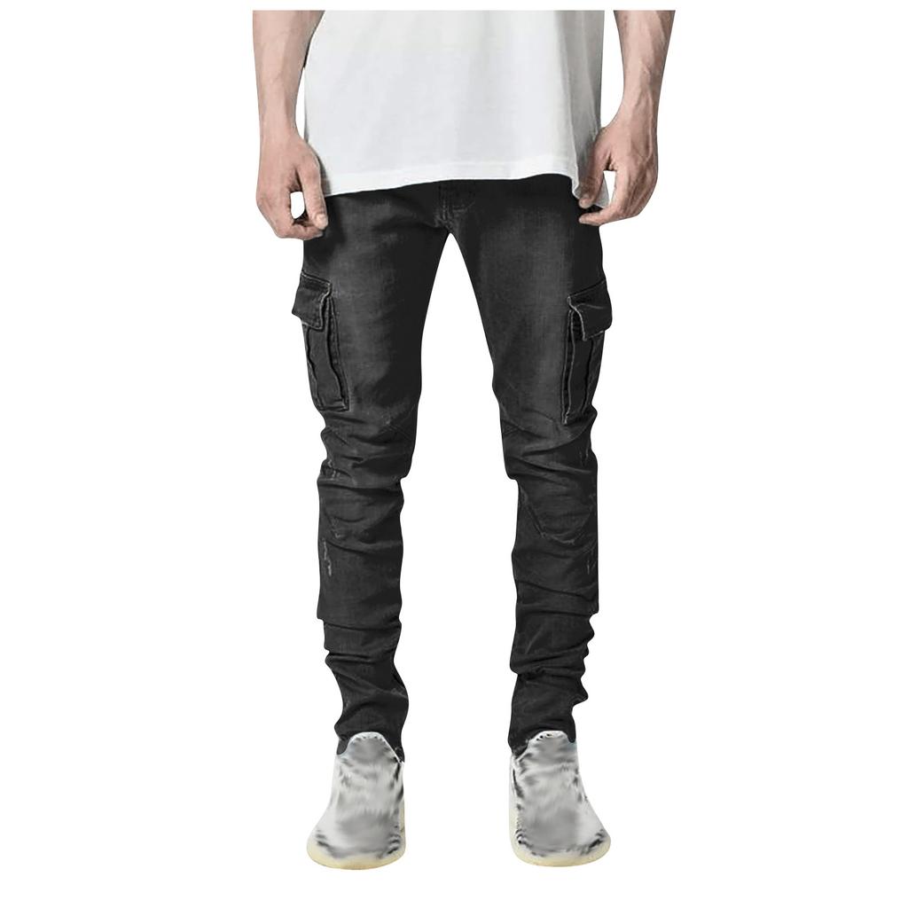 Pantaloni di Jeans Elasticizzati da Uomo con Strappi e Personalità