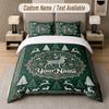 Winter Snow Theme Custom Text Or Name 3Pcs Bedding Set 1 Flat Sheet & 2 Pillowcases Personalized Home Bedding