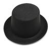 Roll Brim Fedora Hat for Adult Fashion Solid Color Panama Hat Magician Cap Wool Hat Cosplay Costume Unisex Flat Top Hat