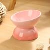 Bowl for cats and dogs of small breeds BARQ Sfera, ceramic, inclined, on a stand (White)