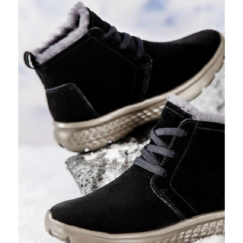 New Women's Matte Suede Snow Boots - Solid Color Lace-Up Ankle Boots with Anti-Slip Sole, Winter Warm Casual Shoes