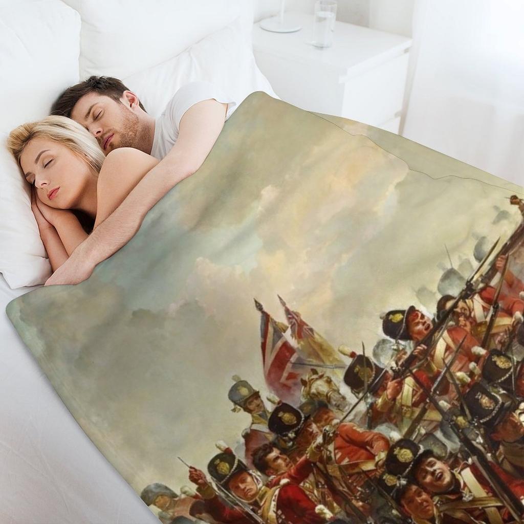 HD. The 28th Regiment at Quatre Bras, by Lady Butler, 1875 Throw Blanket Luxury Decoratives Soft Beds For Sofa Thin Blankets