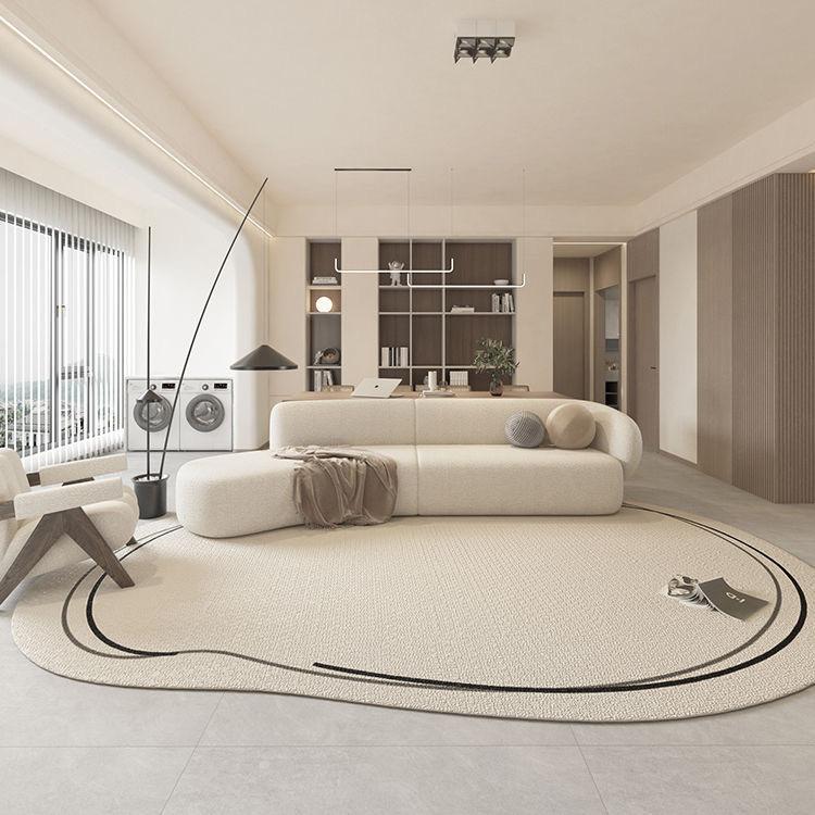 Cream Style Living Room Imitation Cashmere Carpet Comfortable Soft Bedroom Living Room Home Decor Office Floor Profiled Mat