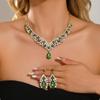 Vintage Evening Dress Jewelry Set: European & American Floral Necklace and Earrings