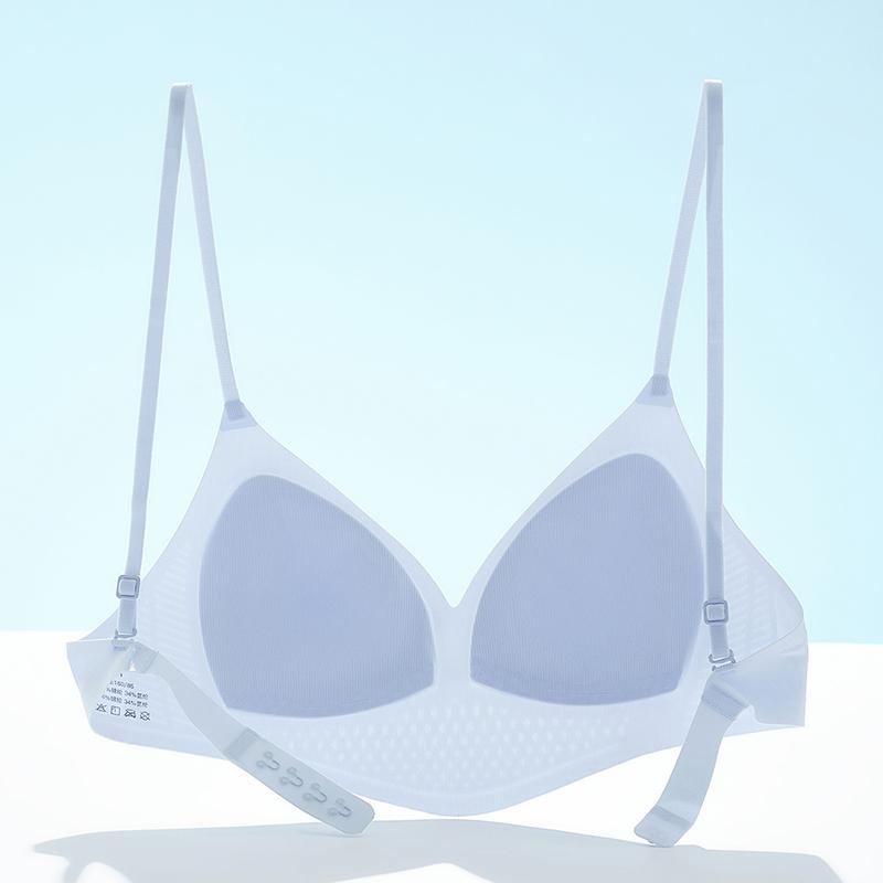 Fenteng Seamless Comfortable Nipple Rubber Soft Support Simple Thin Underwear Women's No Steel Ring Text Bra