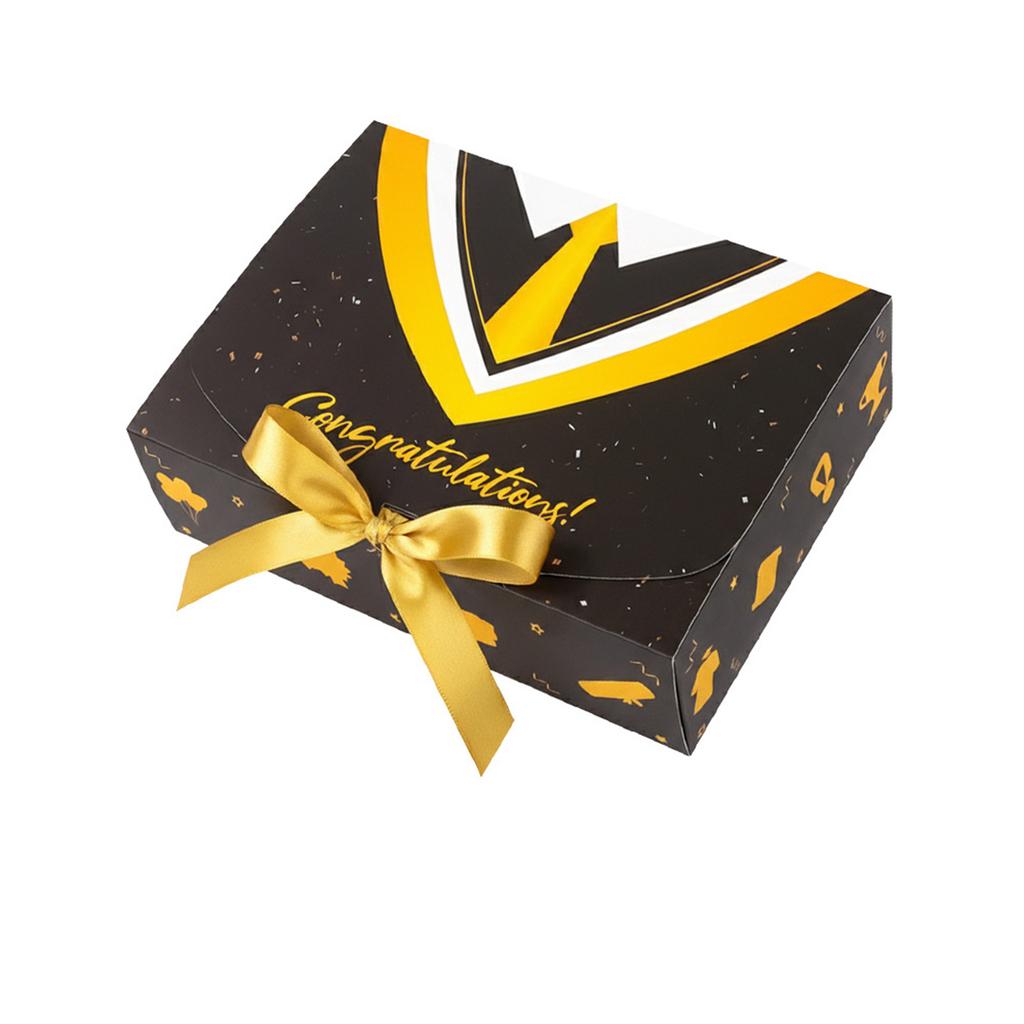 Larger Graduation Gift Box With Gold Ribbon, 27208cm Blue Graduation Box,Decorative Paper Box For Graduation Party Favors, Candy, Gifts & Keepsakes