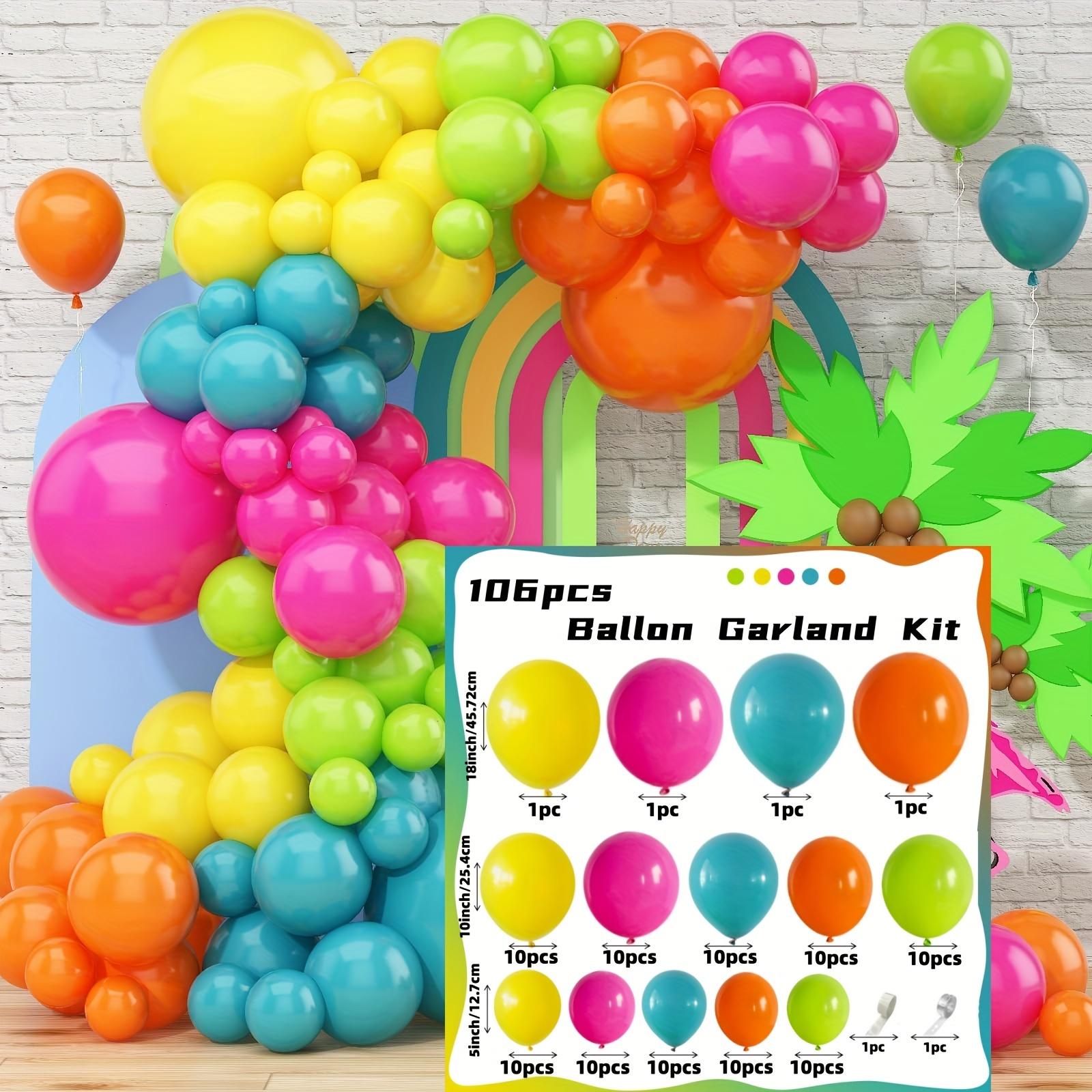 

106pcs Tropical Balloon Arch Wreath Set Pink Green Blue Orange Yellow Latex Balloon Hawaii Birthday Baby Shower Pool Party Decor others