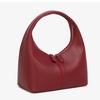 Elegant Pu Leather Handbag Zipper Small Bag All-match Crescent Bag  Travel