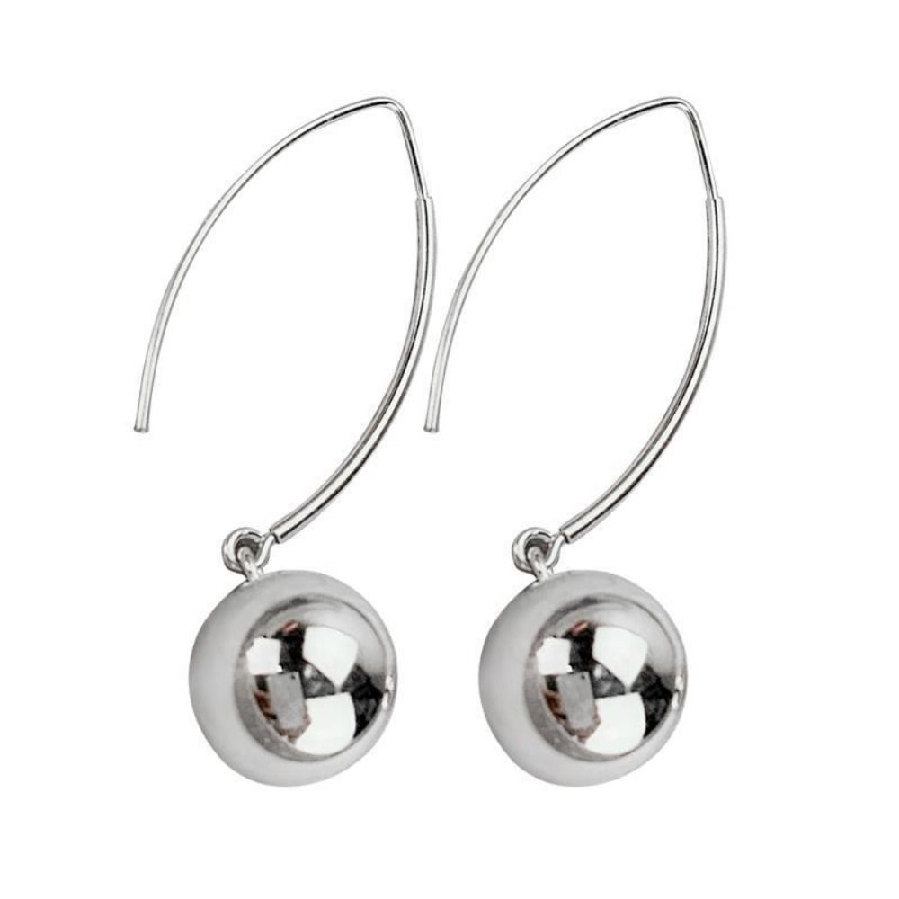 Silver Dangle Earrings for Women Jewelry Accessories Ear Jewelry Gifts Ball Long Earrings Drop