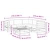 6 Piece Garden Sofa Set with Cushions Wax Brown Pine Wood
