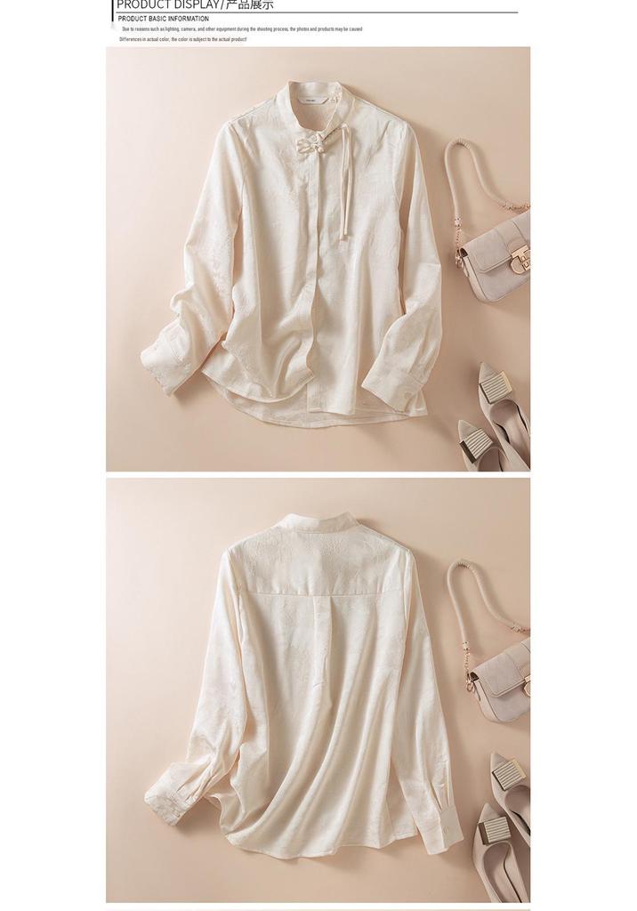Women's 2026 Spring Chinese Style Slim Fit Long Sleeve Shirt