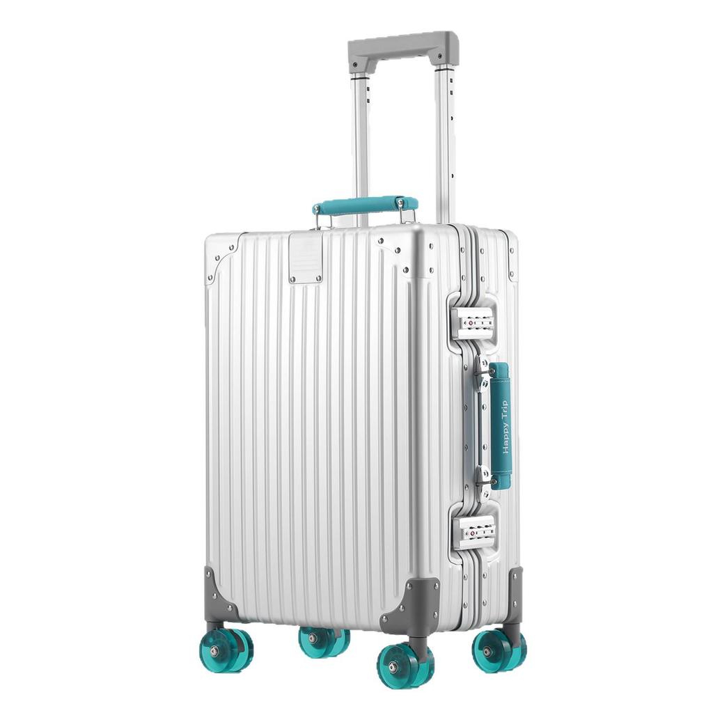 20" Aluminum-Magnesium Alloy Suitcase with Leather Handle - Jelly Wheel Design
