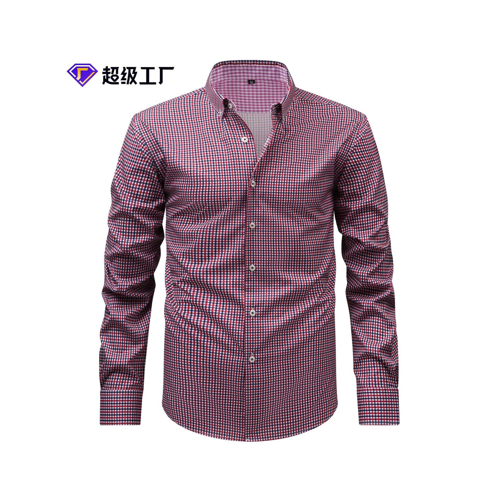 

Модная рубашка с длинным рукавом с принтом, мужская, с лацканами, повседневная, универсальная, в клетку, на пуговицах, свободный топ S золотой