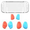 Switch 2 Transparent Case with 6 Interchangeable Grip Covers (3 Thickness Sets) - Anti-Slip Texture, Magnetic & Dock Compatible
