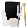 5-Piece Set, 4096Hz White Crystal Tuner, Quartz Crystal Tuning Fork, Chakra Meditation Purification Tuner Set (Japanese Instruction Manual Included),