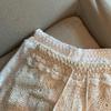 Women's Lace Hollow-Out A-Line High Waist Wide-Leg Three-Quarter Sports Shorts - Summer Anti-Exposure Style