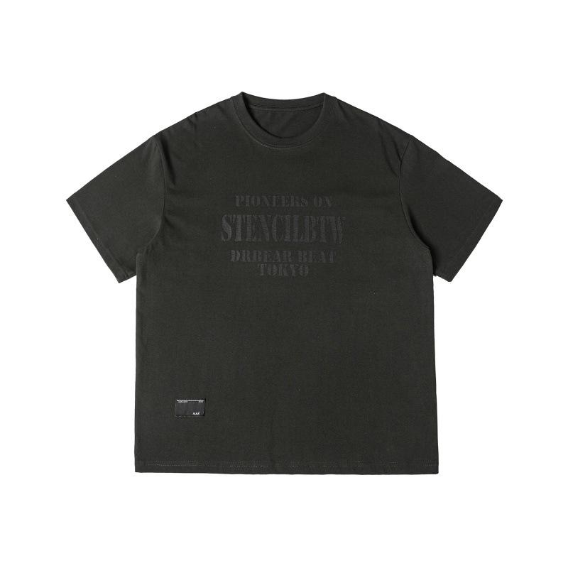 

2025 New Mens T-shirts American Vintage Simple Letter Printed Graphic Tops Tees Summer Casual O-neck Short Sleeve T Shirts Male XXL чёрный