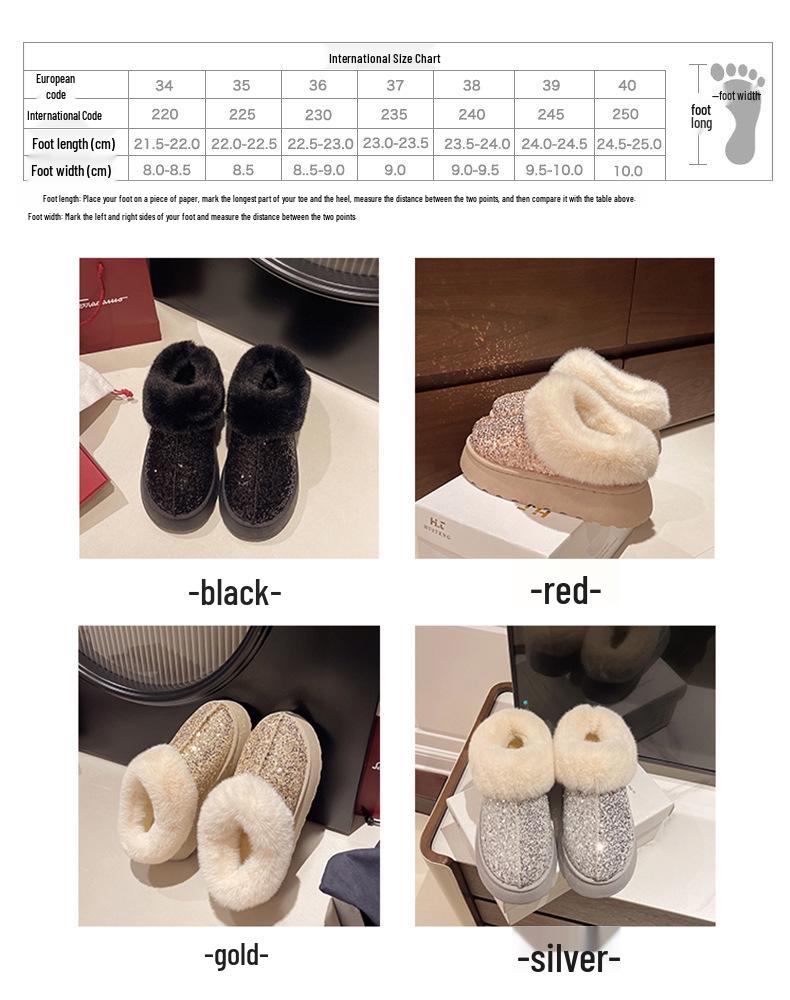 2024 Women's Plus Size Winter Thick-Soled Warm Snow Boots