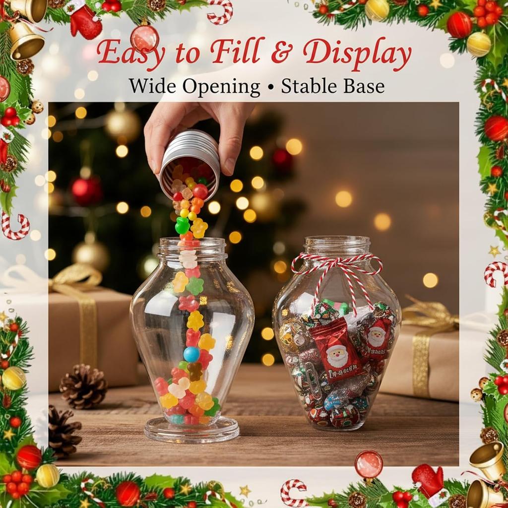 Light Bulb Shaped Refillable Bottles Christmas Ornaments Plastic Candy Containers DIY Christmas Ball Plastic Baubles