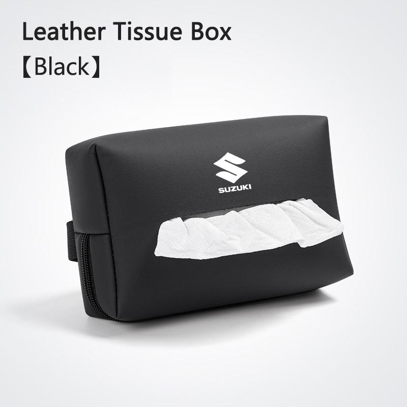 Car Tissue Box Interior New Leather Paper Tissue Storage Box For Suzuki Jimny Swift Samurai Vitara Kizashi SX4 Scross Accessory