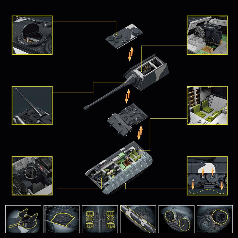 Army Style High-Quality World High-Quality War High-Quality 2 High-Quality Moc High-Quality Sturmgeschütz High-Quality E100 Construction Set