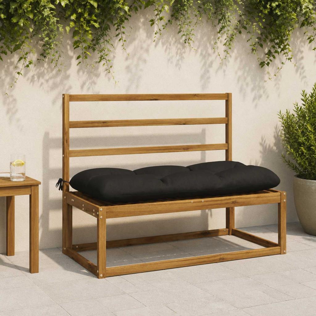 Bench Cushion VIANEN 100percent Polyester Black 100 x 50 x 12 cm