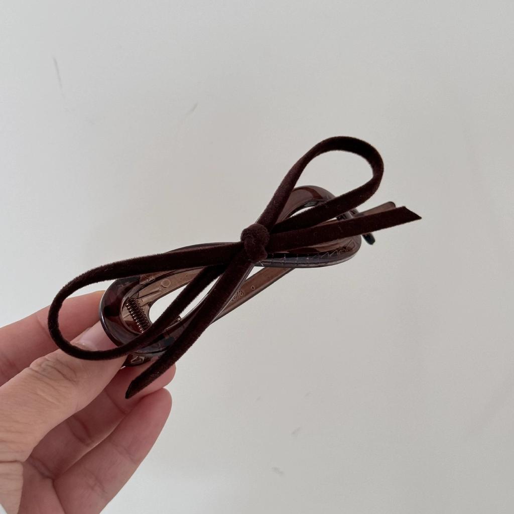 Velvet Bow Hair Clips Twist Clamp for Women Hair Claw Back Head Updo French Elegant Hairpin Hair Accessories Female Headwear
