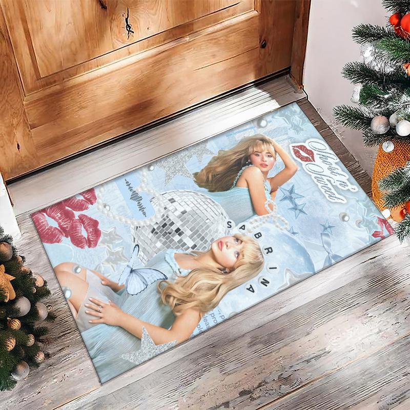 Soft Crystal Velvet Floor Rug,Sabrina Carpenter Anti Slip Decorative Carpet, Plush Area Mat For Indoor Home Decoration