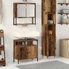 Bathroom Furniture Set with Shelf and Door 2 pcs Brown Particleboard