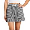 Modische Damen-Shorts im entspannten Schnitt mit Streifen, elastischem Bund mit Kordelzug und Taschen