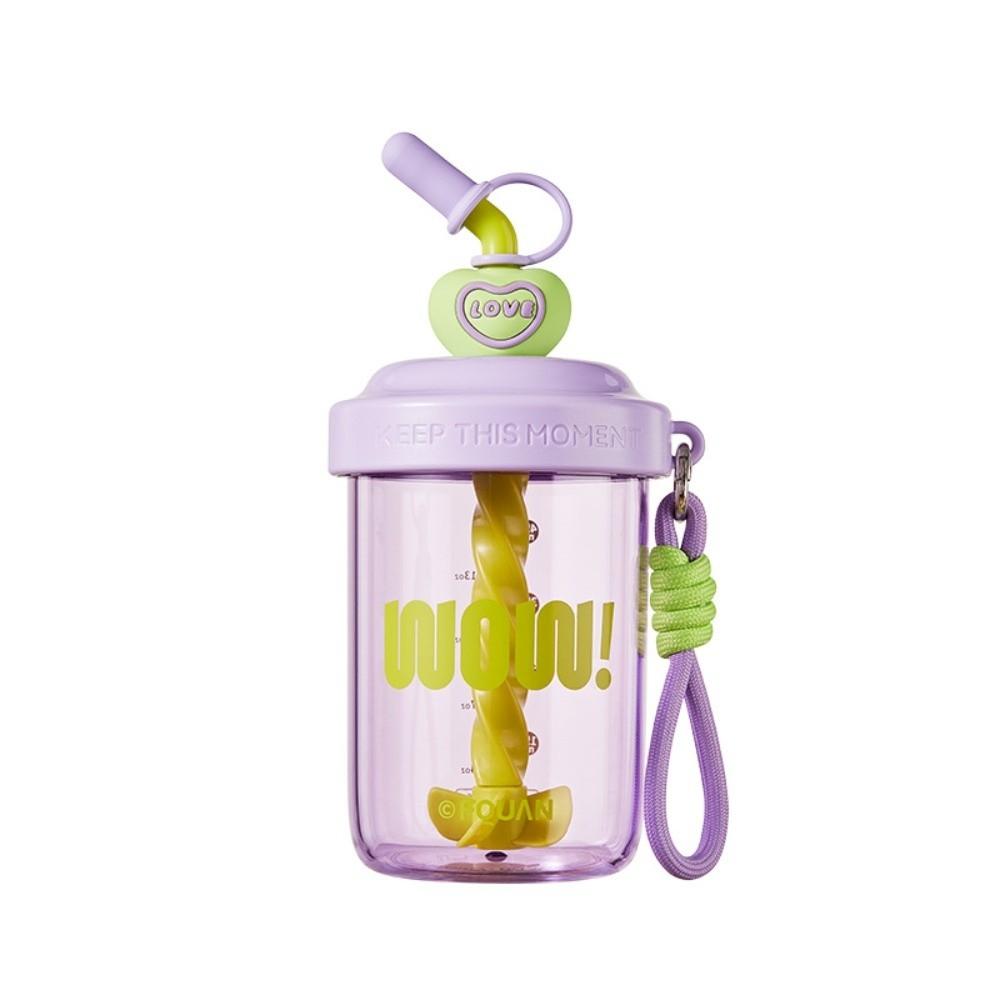 Leak-proof Stirring Cup With Straw Drinking Cup Cute 580ML Water Bottles  Fruit Juice