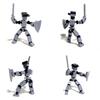 Articulated Robot 3D Action Decorative Assembly Plastic Articulated 9cm Block-shaped, Figure, Piece, Toy, Model, Doll, (gray)