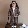 Girls' Spring/Fall Set: Baby Leopard-Print Jacket and Pants Two-Piece Set
