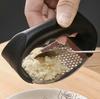 Stainless Steel Garlic Press - Easy Clean Durable Kitchen Gadget for Chopping Crushing Garlic Black