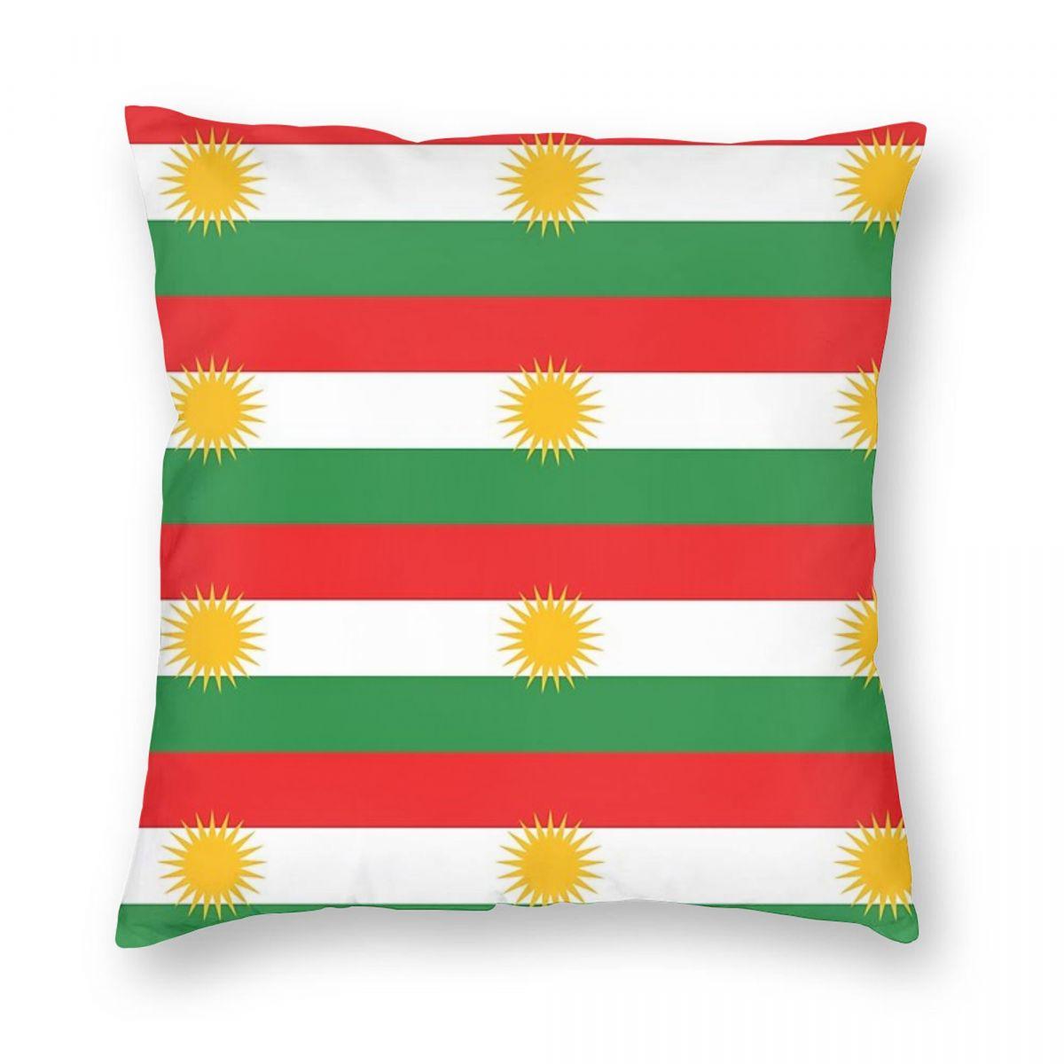 

Kurdistan Shield Pride Flag Square Pillowcase Pillow Cover Cushion Throw Pillow for Home Bedroom Car 12x12Inch